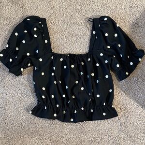 H&M Black and White Polka Dot Blouse